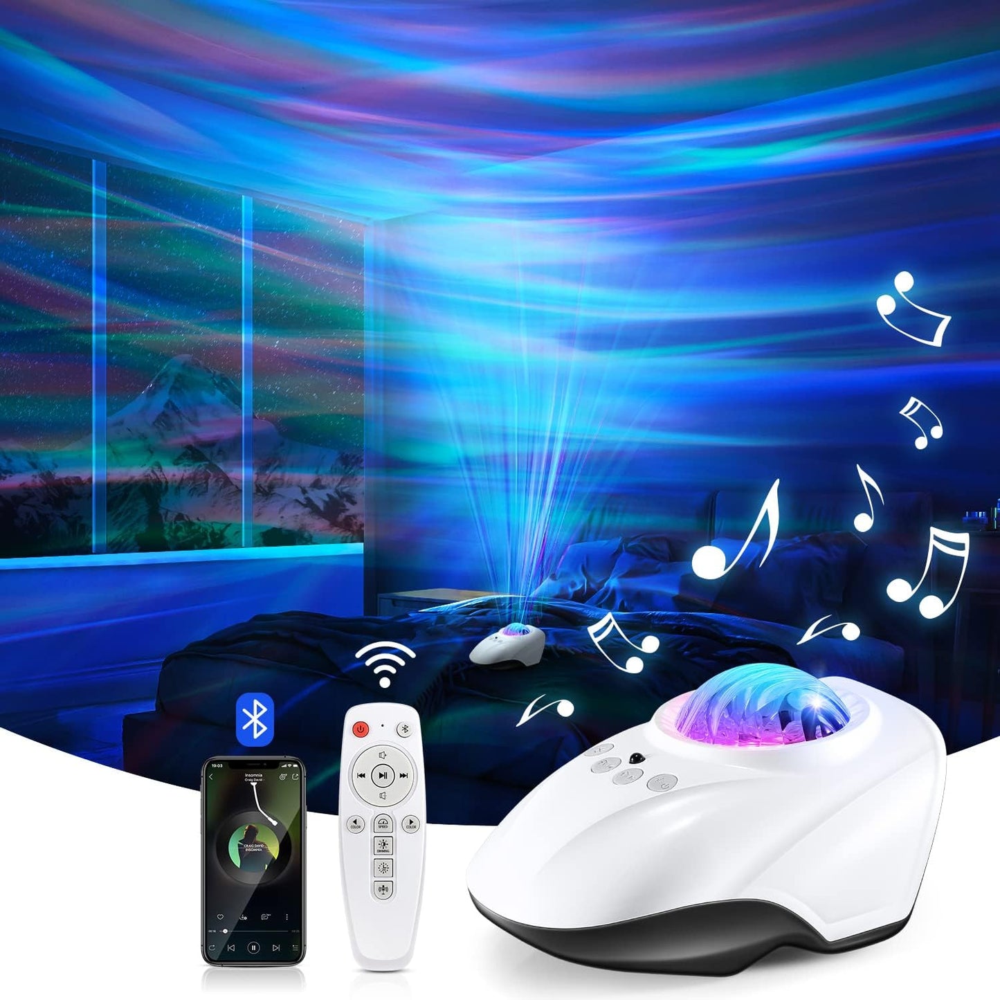 Galaxy Projector 240 Lighting Modes/15 White Noise/Bluetooth Music Galaxy Projector 