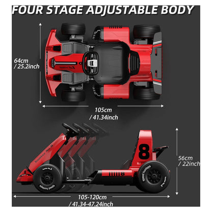 12 Volts Kids Electric Ride-On Car with Remote Control, Outdoor Go-Kart  (Max Speed 5 Mph)