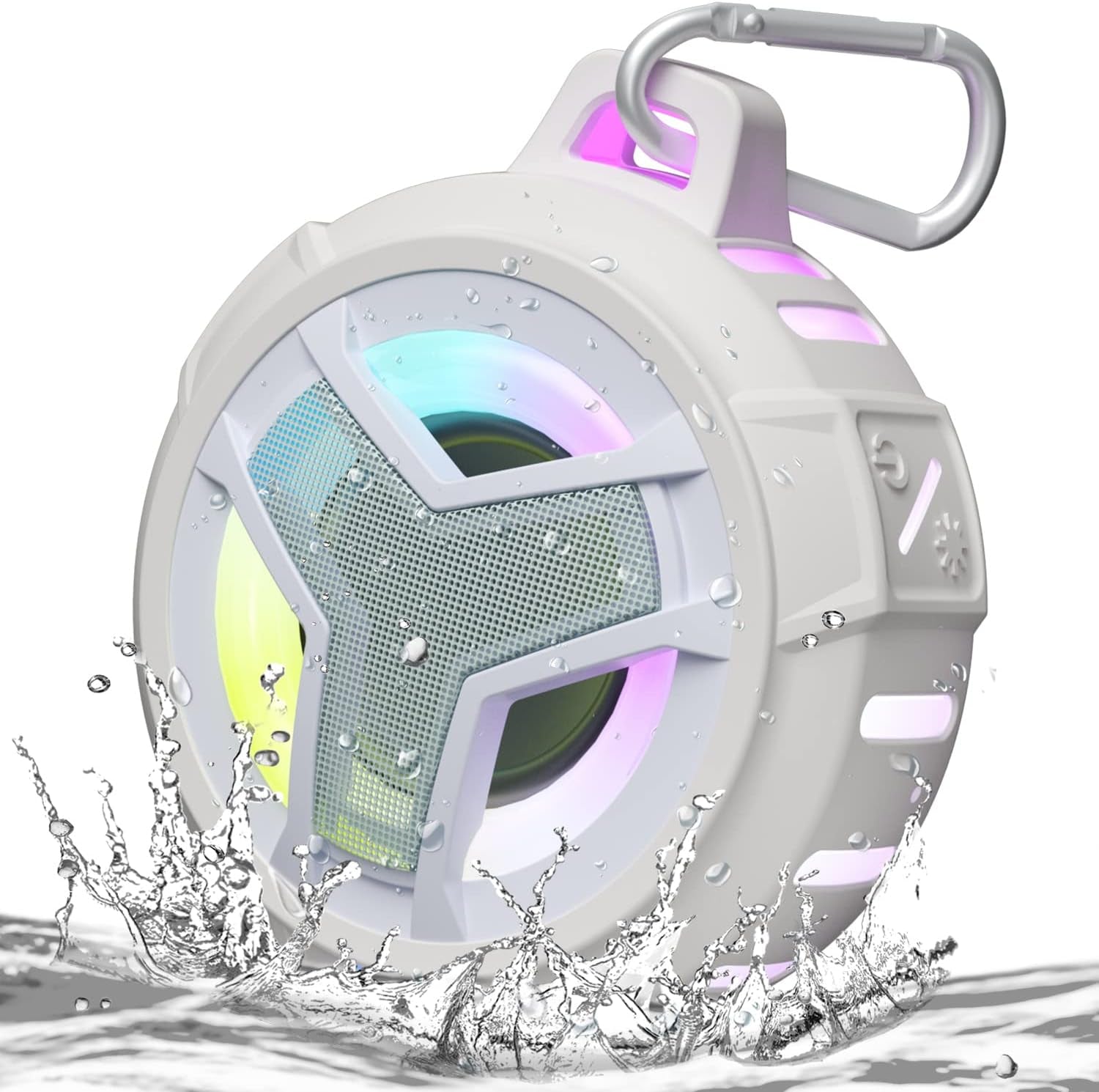  Portable Bluetooth Shower Speakers, IP67 Waterproof with LED Light, 2000Mah, Ideal for Kayak, Beach, Gifts, and More