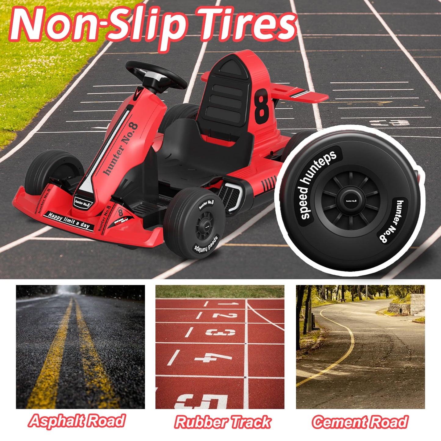 12 Volts Kids Electric Ride-On Car with Remote Control, Outdoor Go-Kart  (Max Speed 5 Mph)