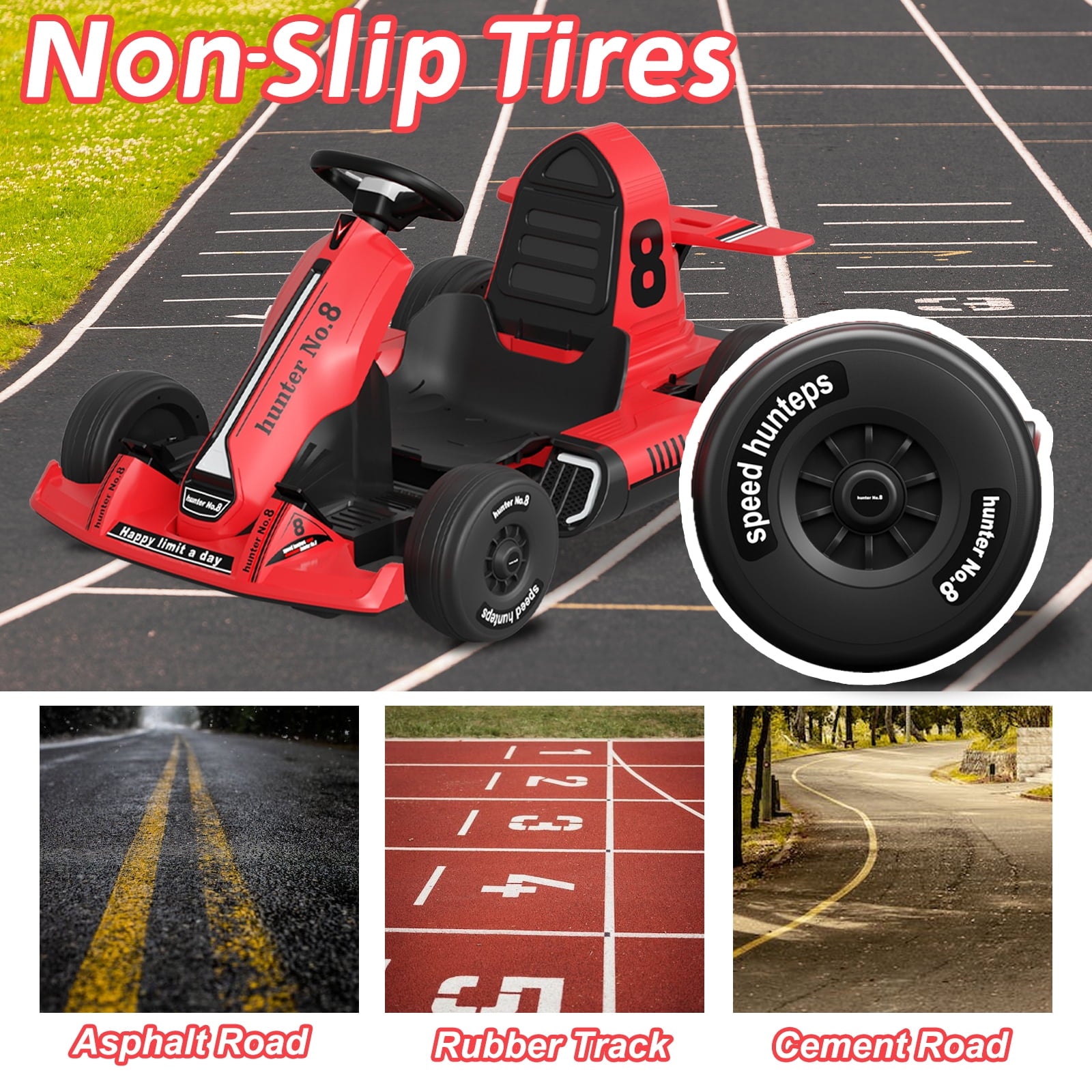 12 Volts Kids Electric Ride-On Car with Remote Control, Outdoor Go-Kart  (Max Speed 5 Mph)