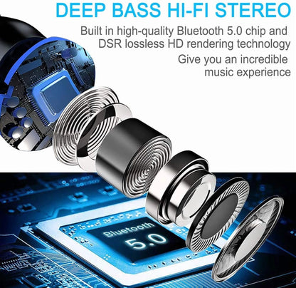 Wireless Earbuds Bluetooth 5.0 IPX7 Waterproof TWS Deep Bass Stereo Noise Cancelling Headset\Charging Case LED Battery Display