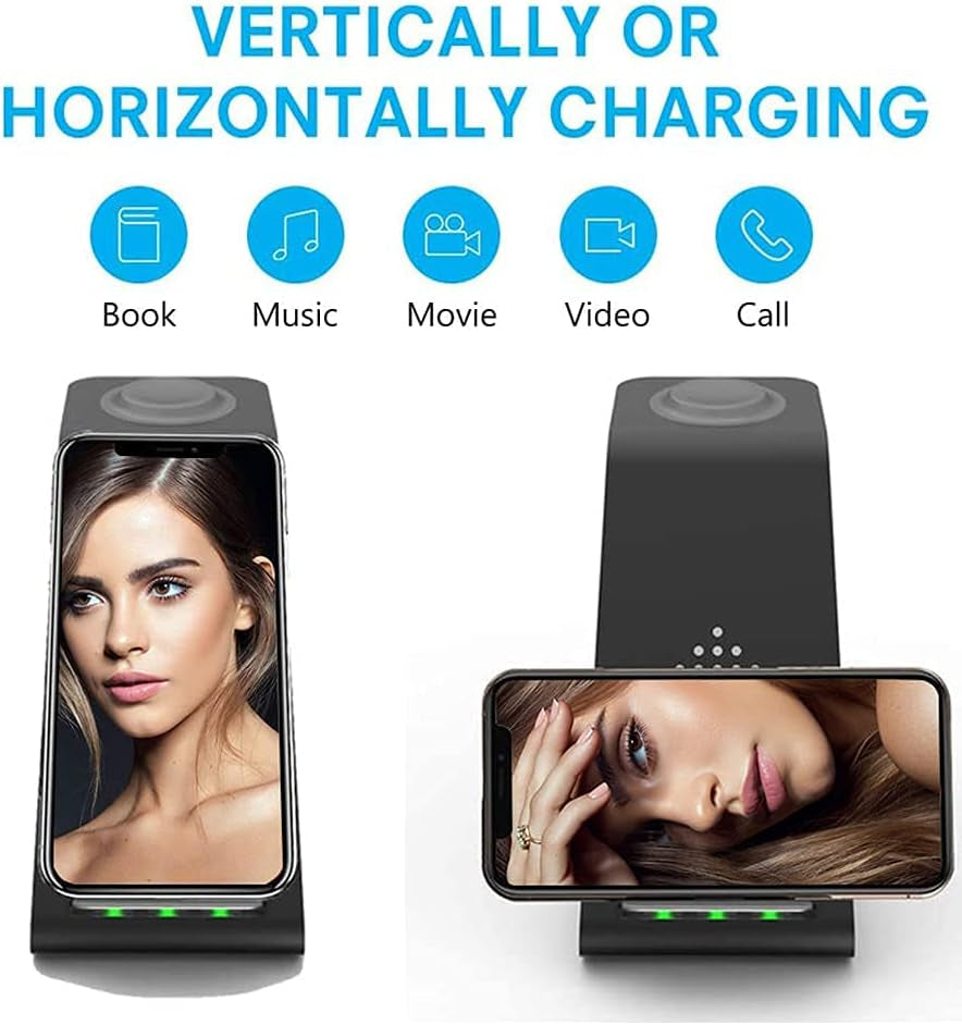  3 in 1 Fast Qi Wireless Charging Station Dock for Multiple Apple Devices 