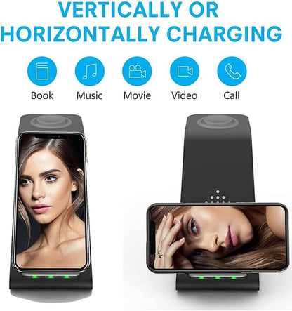  3 in 1 Fast Qi Wireless Charging Station Dock for Multiple Apple Devices 