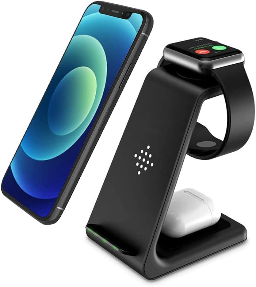  3 in 1 Fast Qi Wireless Charging Station Dock for Multiple Apple Devices 