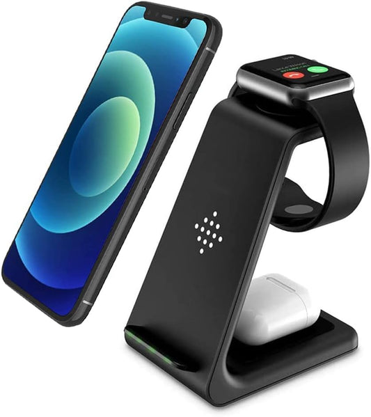  3 in 1 Fast Qi Wireless Charging Station Dock for Multiple Apple Devices 