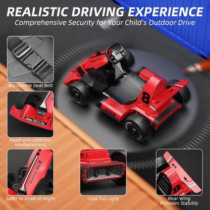 12 Volts Kids Electric Ride-On Car with Remote Control, Outdoor Go-Kart  (Max Speed 5 Mph)