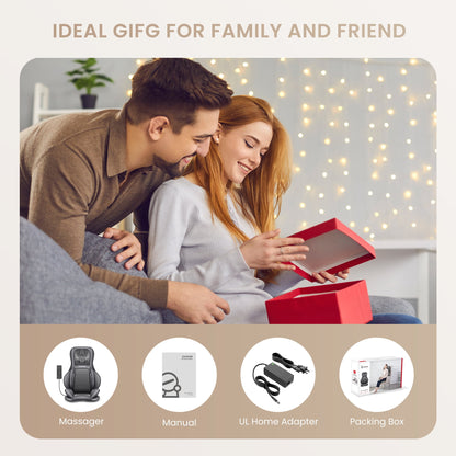 Neck Back Massager with Heat, Electric Kneading Massage Chair Pad, Air Compression Seat Cushion Massagers