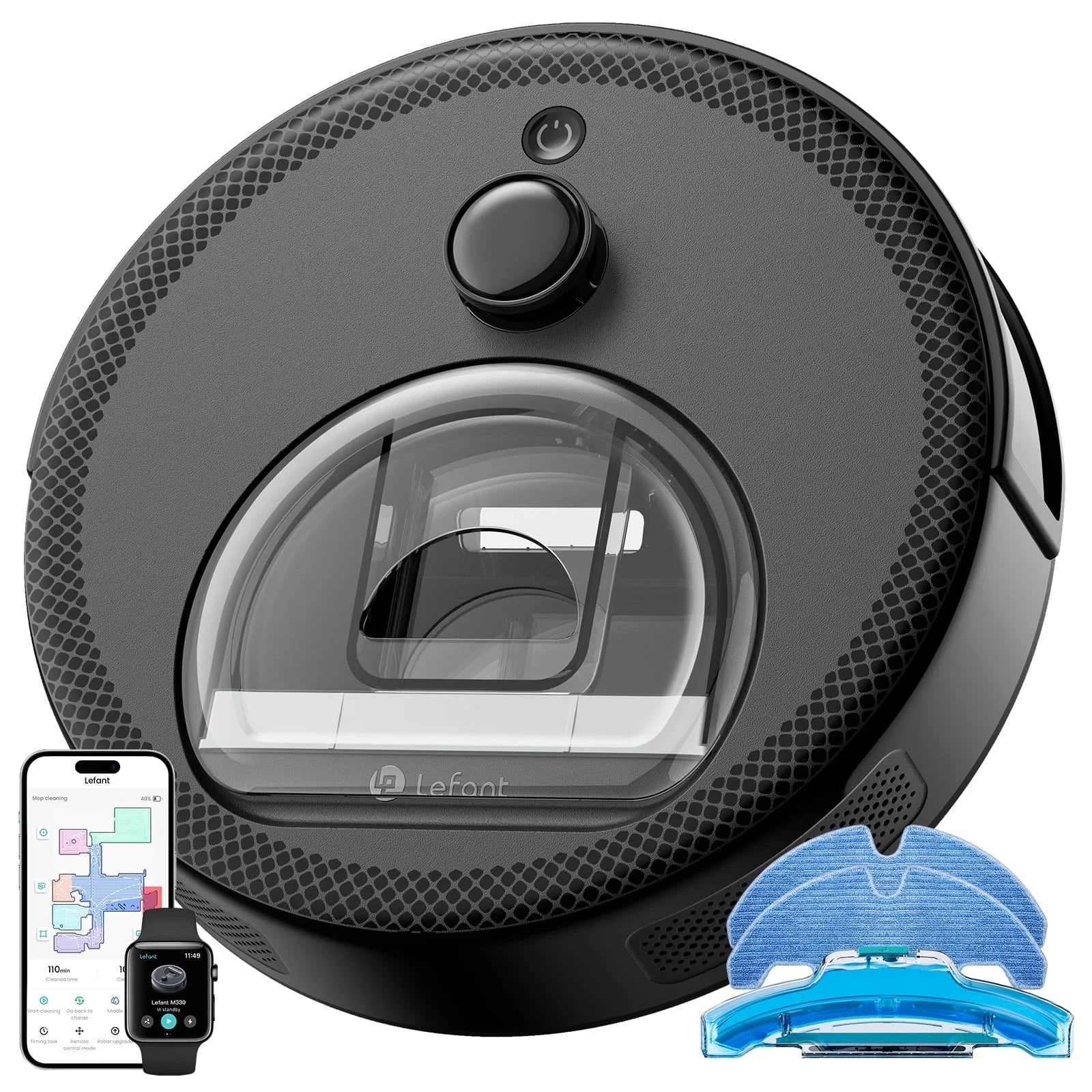 M320 Robot Vacuum Cleaner and Mop -  240Mins Runtime, for Pet Hair and Hard Floors