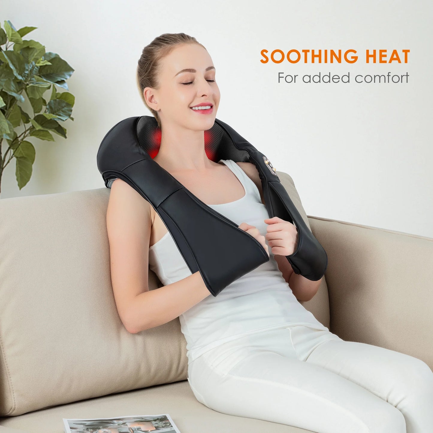 Shiatsu Shoulder Neck Massager with Heat, 4D Deep Kneading Back Massager 
