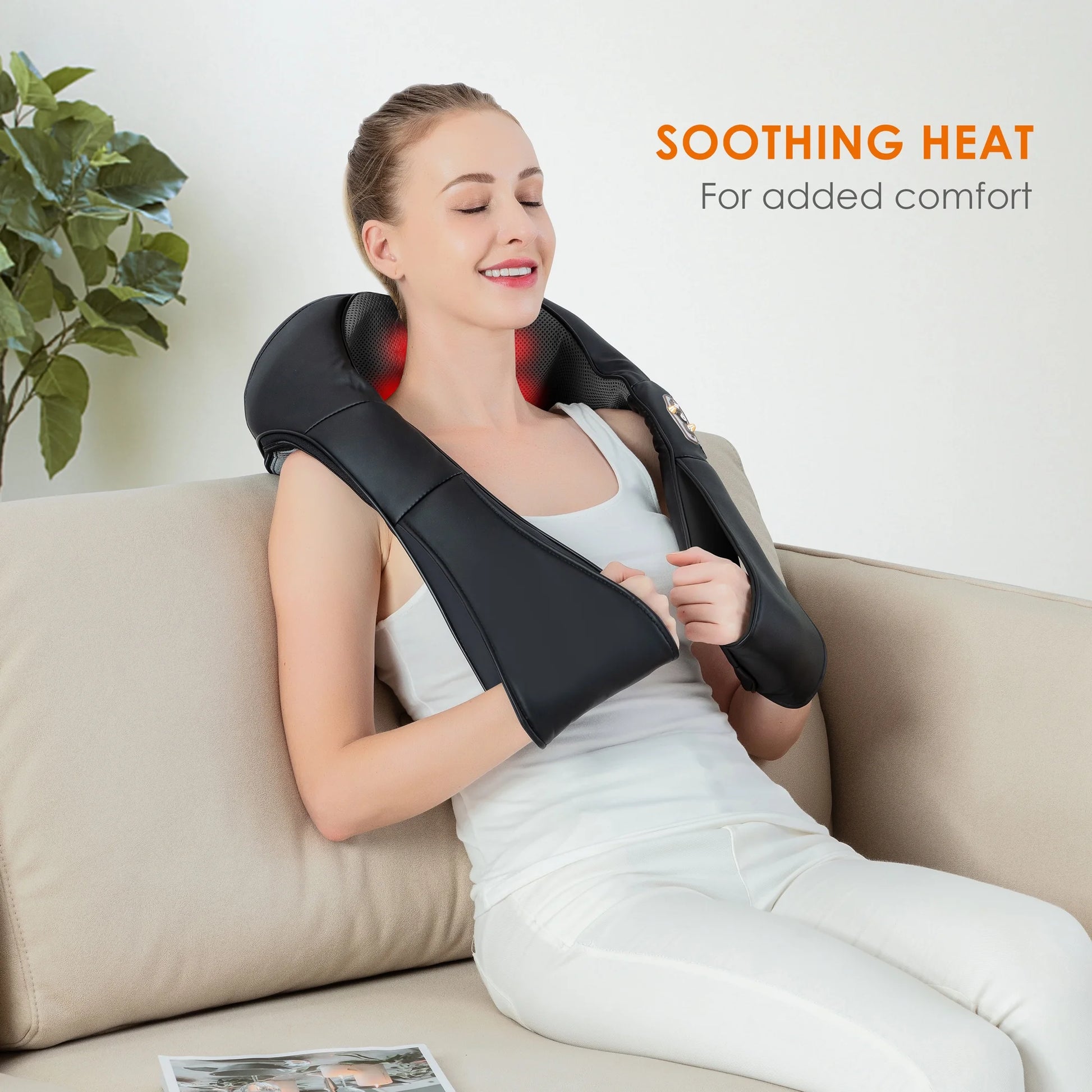 Shiatsu Shoulder Neck Massager with Heat, 4D Deep Kneading Back Massager 