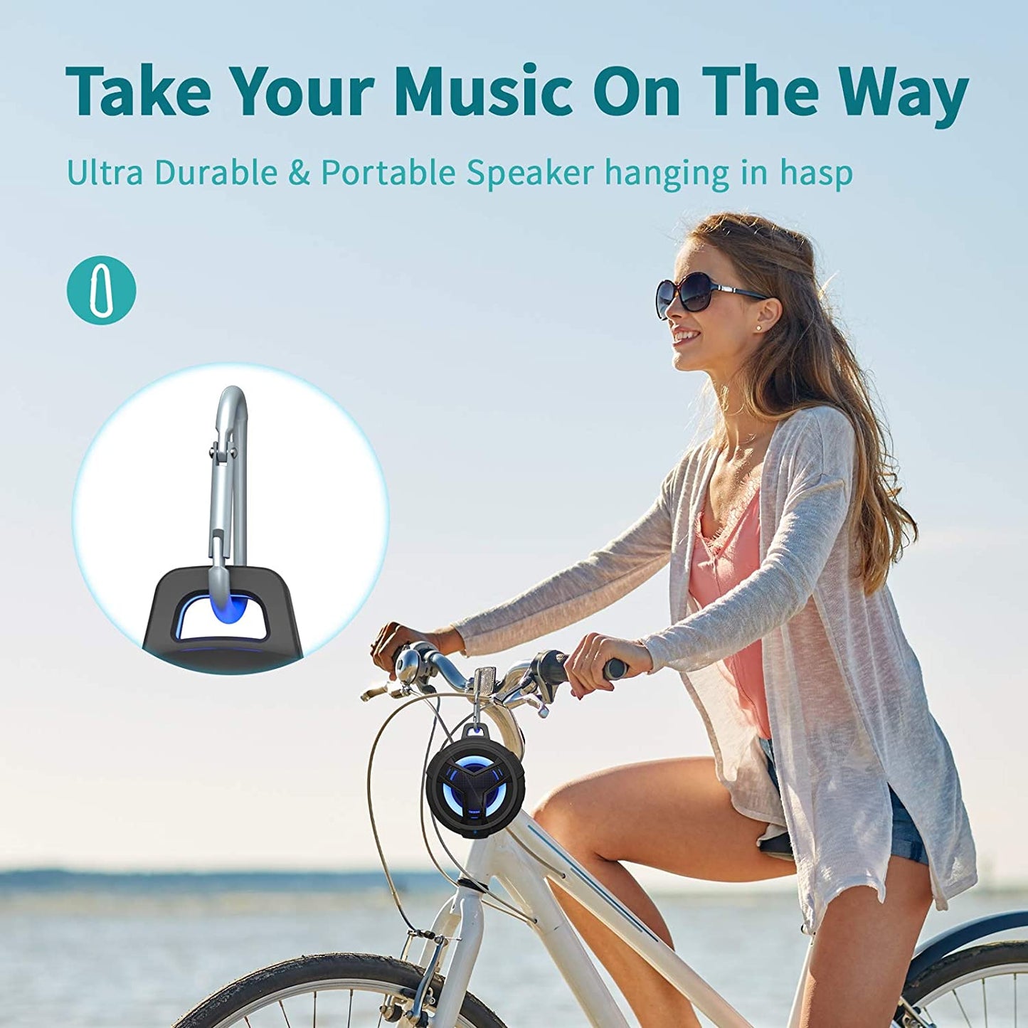  Portable Bluetooth Shower Speakers, IP67 Waterproof with LED Light, 2000Mah, Ideal for Kayak, Beach, Gifts, and More