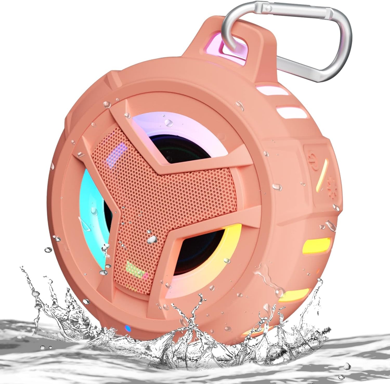  Portable Bluetooth Shower Speakers, IP67 Waterproof with LED Light, 2000Mah, Ideal for Kayak, Beach, Gifts, and More
